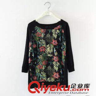 未分類 秋新款女裝 巴厘島編織拼接印花套頭針織衫 批發 混批