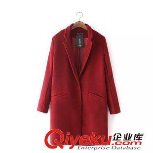 5-6號(hào)新款 歐美大牌秋冬新款女 西裝領(lǐng)暗扣毛呢風(fēng)衣長(zhǎng)款大衣外套女休閑上衣原始圖片3