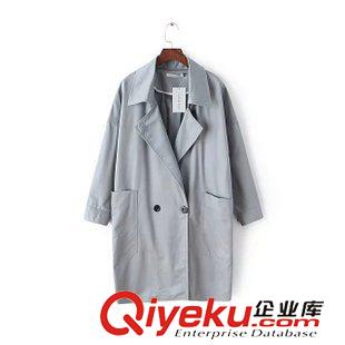 5-6號新款 韓版 爆款女 長款寬松西裝領(lǐng)兩?？郾‰p面毛呢繭型西裝大衣外套女