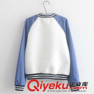 7-8號新款 歐美dp秋冬新款女 立領(lǐng)拼色長袖短款夾克棒球服外套女棒球衣原始圖片2