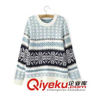 19-20號新款 秋冬新款女 歐美dp復(fù)古提花圓領(lǐng)長袖針織套頭毛衣女上衣毛衣女原始圖片2
