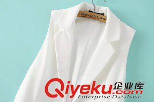 19-20號(hào)新款 歐美dp女裝 長款純色女士西裝馬甲背心開衫外套女上衣原始圖片2