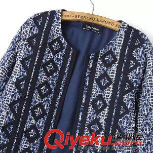 21-22號新款 歐美 民族風復古印花重工刺繡長袖短夾克薄棉衣棉服開衫外套女原始圖片3