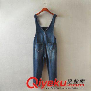 23-24號(hào)新款 歐美街拍 趙薇明星同款水洗破洞牛仔背帶褲哈倫褲女褲秋冬新款女原始圖片3