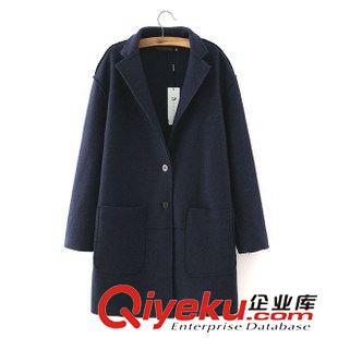 25-26號(hào)新款 歐美ZA款 翻領(lǐng)兩?？蹖捤纱蟠a紋理布料風(fēng)衣大衣長(zhǎng)款外套女上衣原始圖片2