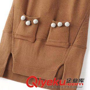 27-28號新款 韓國秋季新款女  中長款口袋球球開叉套頭針織毛衣女馬甲背心原始圖片2