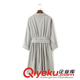 27-28號(hào)新款 韓國(guó)秋季爆款女 翻領(lǐng)蝙蝠袖寬松腰帶風(fēng)衣大衣長(zhǎng)款外套原始圖片2