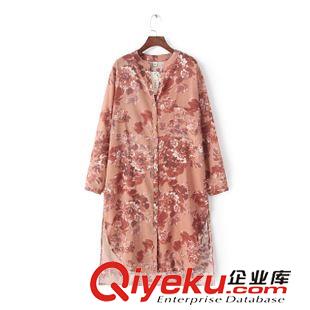 27-28號新款 韓版大碼寬松文藝印花中長款棉麻連衣裙燈籠裙女花裙子