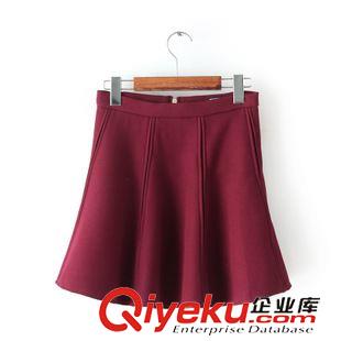 29-30號(hào)新款 歐美明星同款秋冬季加厚復(fù)合材料迷你裙半身裙女短裙大擺百褶裙女原始圖片2