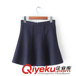 29-30號(hào)新款 歐美明星同款秋冬季加厚復(fù)合材料迷你裙半身裙女短裙大擺百褶裙女原始圖片3
