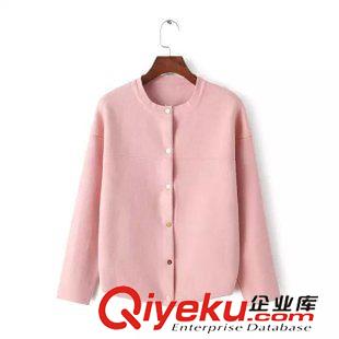 29-30號新款 韓國官網(wǎng)秋新款女 圓領(lǐng)寬松純色夾克細(xì)針織開衫外套女士短上衣原始圖片2