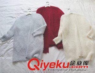 29-30號(hào)新款 秋冬爆款女 gd柔滑長(zhǎng)貂絨無(wú)扣針織開衫中長(zhǎng)款水貂絨外套原始圖片2