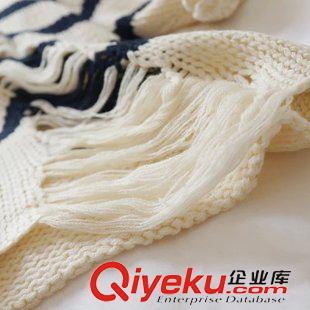 29-30號(hào)新款 韓國(guó)小清新七分袖顯瘦條紋破洞針織毛衣女 寬松套頭毛衣女上衣原始圖片3