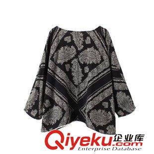 1-2號新款 歐美dp 復(fù)古印花白色花邊人棉和服開衫 女士短上衣 秋新款女原始圖片2
