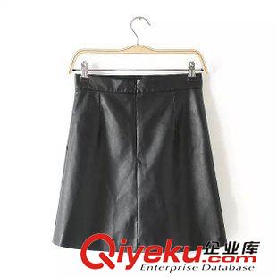 3-4號新款 歐美dp  時尚高腰大口袋A字裙半身裙短裙PU皮裙女裙子 秋女裝新
