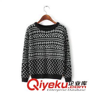 7-8號新款 歐美AA秋冬新款美國秋冬新款雙層提花加厚圓領(lǐng)套頭針織毛衣女上衣原始圖片3