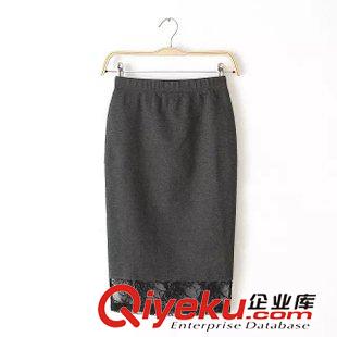 21-22號新款 歐美dp早秋新款女裝 蕾絲拼接松緊腰半身裙鉛筆裙女裙子中裙女原始圖片3