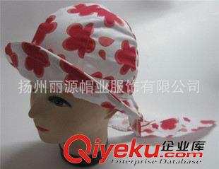 嬰兒帽 廠家批發(fā)定做全棉府綢滿印花兒童小盆帽 時(shí)尚大花朵嬰兒海盜帽子原始圖片3