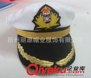 海軍帽 廠家批發(fā)定做全棉金線繡海軍帽白色韓版時尚軍帽韓版水手船長帽子