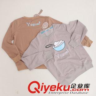 2015-08-31 2015秋季韓版新款小清新可愛印花刺繡圖案后背字母女衛衣碗酸奶款原始圖片2