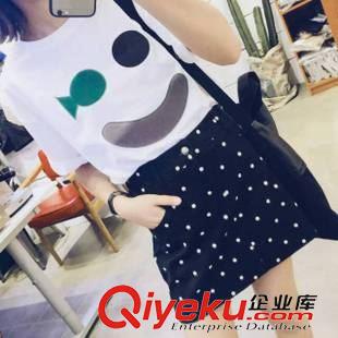 2015-05-22 2015夏季韓國(guó)東大門貼布笑臉短袖圓領(lǐng)棉質(zhì)女式T恤原始圖片3