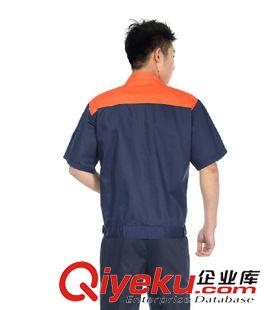 短袖工作服 夏季短袖工作服套裝撞色滌棉工程服男工廠車間勞保服原始圖片3
