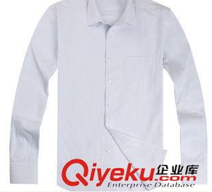 男裝短袖襯衣 【深圳廠家專業(yè)訂做】春秋男款條紋修身襯衣休閑工廠辦公職業(yè)裝