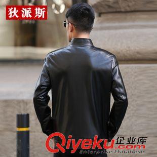 皮 衣 AA秋實惠海寧短款立領綿羊皮夾克男式修身機車zp皮衣男裝外套原始圖片3