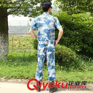 迷彩套裝 夏季學(xué)生軍訓(xùn)迷彩服 海洋迷彩服短袖 耐磨吸汗滌棉作訓(xùn)套裝原始圖片2