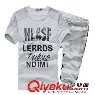 夏季套裝系列 2015夏季新品時尚情侶運動休閑潮流印花短袖T恤棉男女套裝