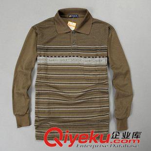 男式長袖 男士長袖t恤15年秋裝新品中年翻領(lǐng)打底衫爸爸裝工廠直銷原始圖片2