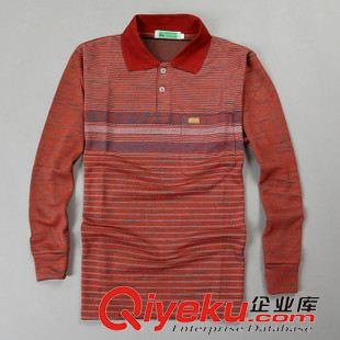 男式長袖 男士長袖t恤15年秋裝新品中年翻領(lǐng)打底衫爸爸裝工廠直銷原始圖片3