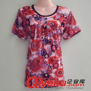 阿婆短袖衫 東莞阿婆短袖衫批發基地 中老年氣質媽媽裝冰絲料短袖t恤