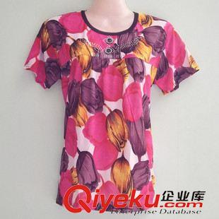 阿婆短袖衫 多花色媽媽裝圓領(lǐng)阿婆衫 適合春夏季中老年{sx} 白搭民族風(fēng)老人衣原始圖片2
