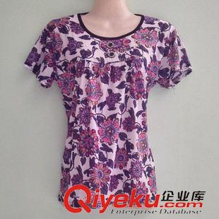 阿婆短袖衫 多花色媽媽裝圓領(lǐng)阿婆衫 適合春夏季中老年{sx} 白搭民族風(fēng)老人衣原始圖片3