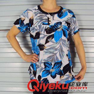 阿婆短袖衫 阿婆時尚大碼短袖 熱賣媽媽裝短袖衫 廠家直銷 中老年女士夏裝原始圖片2