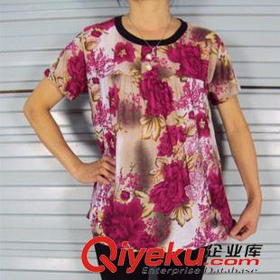 阿婆短袖衫 阿婆時尚大碼短袖 熱賣媽媽裝短袖衫 廠家直銷 中老年女士夏裝原始圖片3