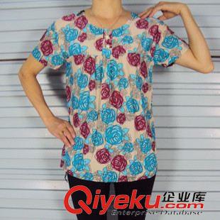 阿婆短袖衫 2015夏季中老年服裝清倉 奶奶裝 農村阿姨裝 阿婆裝短袖衫批發原始圖片2