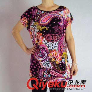 阿婆短袖衫 2015夏季中老年女裝 韓版寬松肥婆大碼蝙蝠袖女圓領T恤批發原始圖片2