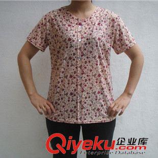 阿婆短袖衫 v領中老年阿婆服裝 新潮女開衫t恤 便宜阿里老人裝批發銷售原始圖片2