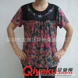 阿婆短袖衫 阿婆短袖衫批發 中老年阿婆夏裝T恤 大碼寬松阿姨衫地攤貨源便宜原始圖片2