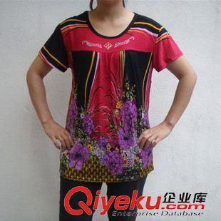 阿婆短袖衫 春季媽媽裝鑲鉆新花色中老年阿婆衫 2015好銷地攤甩賣服裝原始圖片3