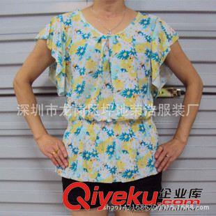 阿姨短袖衫 熱銷女裝 中老年短袖t恤 冰絲阿婆衫 清倉庫存T恤 地攤女裝貨源原始圖片2