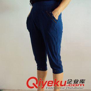 阿姨七分褲 2015地攤春夏款時尚打底褲 冰絲燙珠七分褲花色哈倫褲 微信批發(fā)原始圖片2