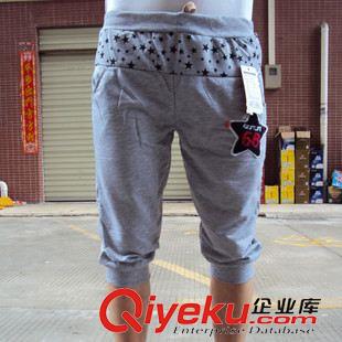 男五分褲 新款時(shí)尚百搭男士休閑七分褲 舒適透氣清涼男式修身系繩靚仔褲男原始圖片2