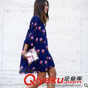 9-1 速賣通歐美外貿(mào)時(shí)尚寬松蛋筒印花連衣裙原始圖片2