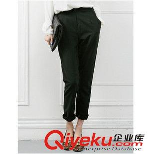 8月15日 春夏新款西褲女修身顯瘦小腳九分褲職業(yè)黑色中腰休閑褲哈倫褲原始圖片2