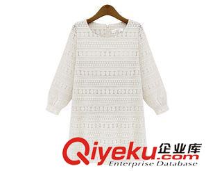 8月18日 外貿(mào)原單加大碼女裝明星同款秋冬蕾絲連衣裙 胖mm氣質(zhì)顯瘦打底裙原始圖片2