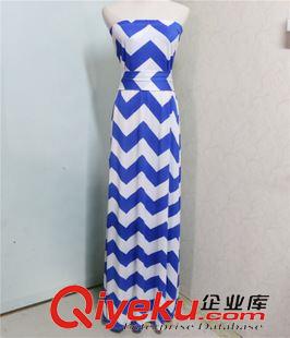 7月7日 速賣通爆款歐美時(shí)尚潮流印花波浪紋長裙拼接抹胸連衣裙原始圖片2