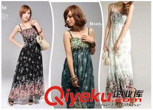 7月30日 新款女裝波西米亞 碎花束胸顯瘦裙子 吊帶連衣裙子 雪紡長裙原始圖片3